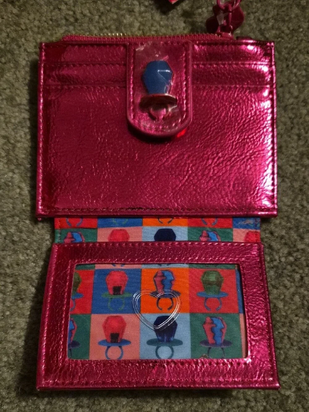 Extemely Rare!!  Betsey Johnson Ring Pop Metallic Hot Pink Wallet!